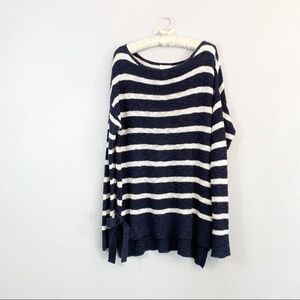 Caslon Side Tie Nautical Stripe Tunic Sweater